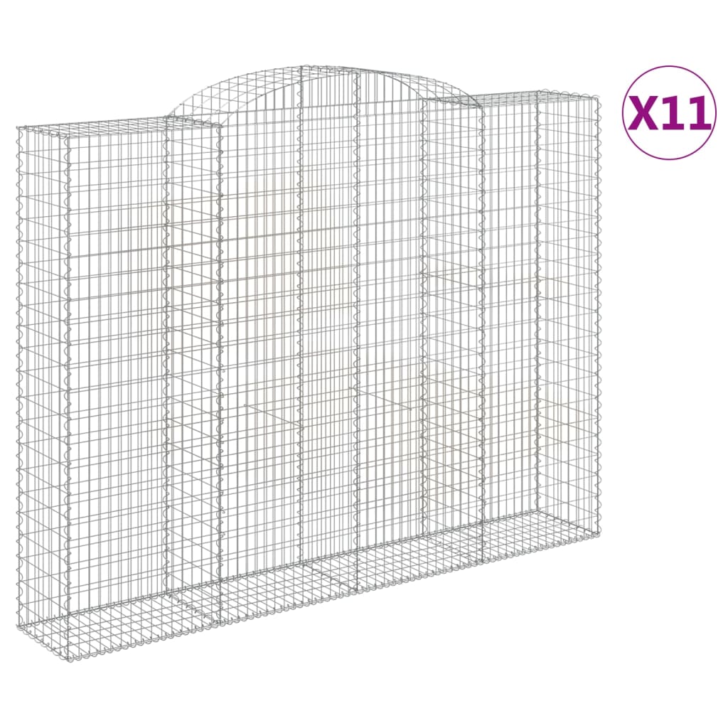 Arched Gabion Baskets 11 pcs 300x50x220/240 cm Galvanised Iron