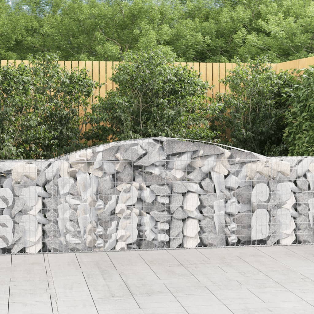 Arched Gabion Baskets 9 pcs 400x30x100/120 cm Galvanised Iron