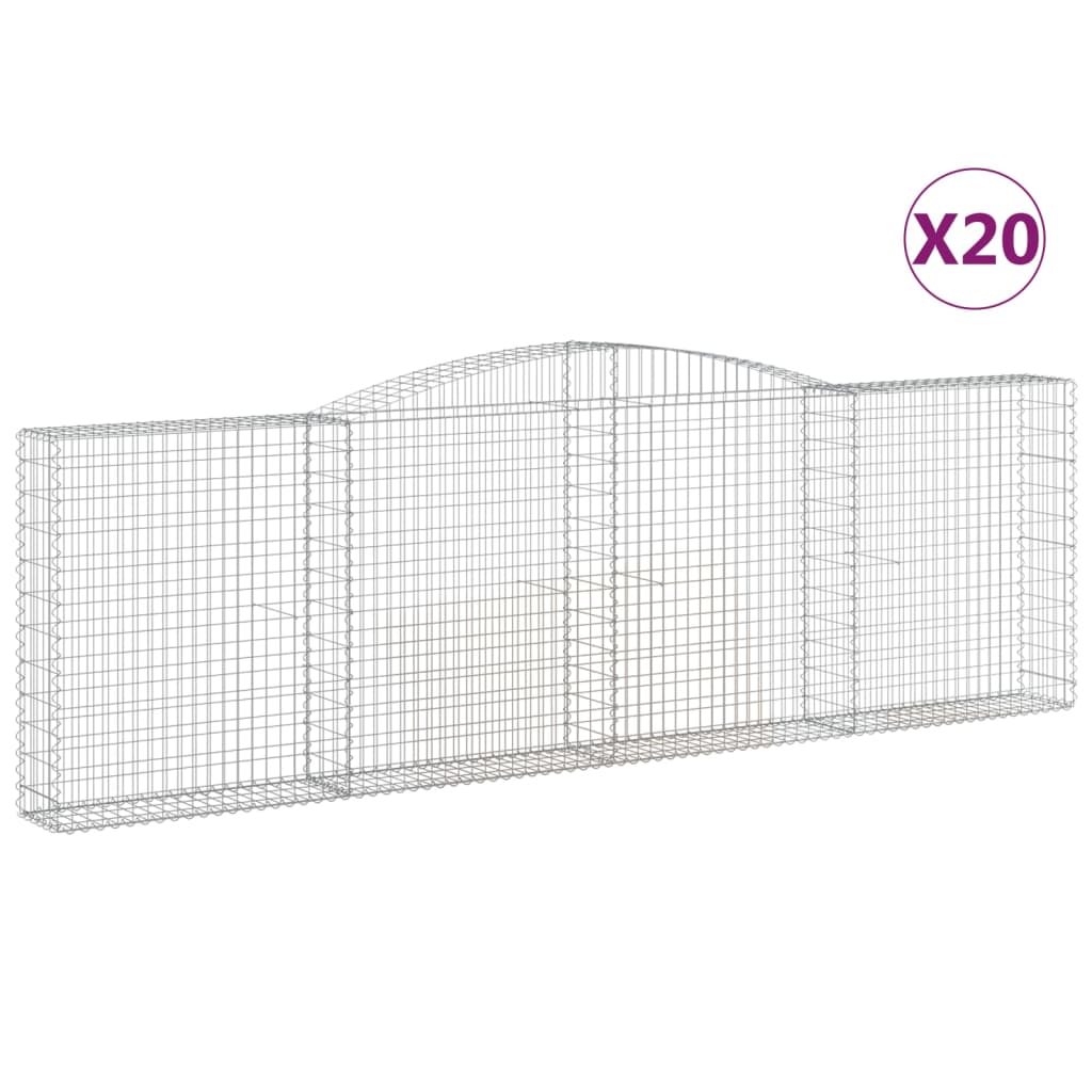 Arched Gabion Baskets 20 pcs 400x30x120/140 cm Galvanised Iron