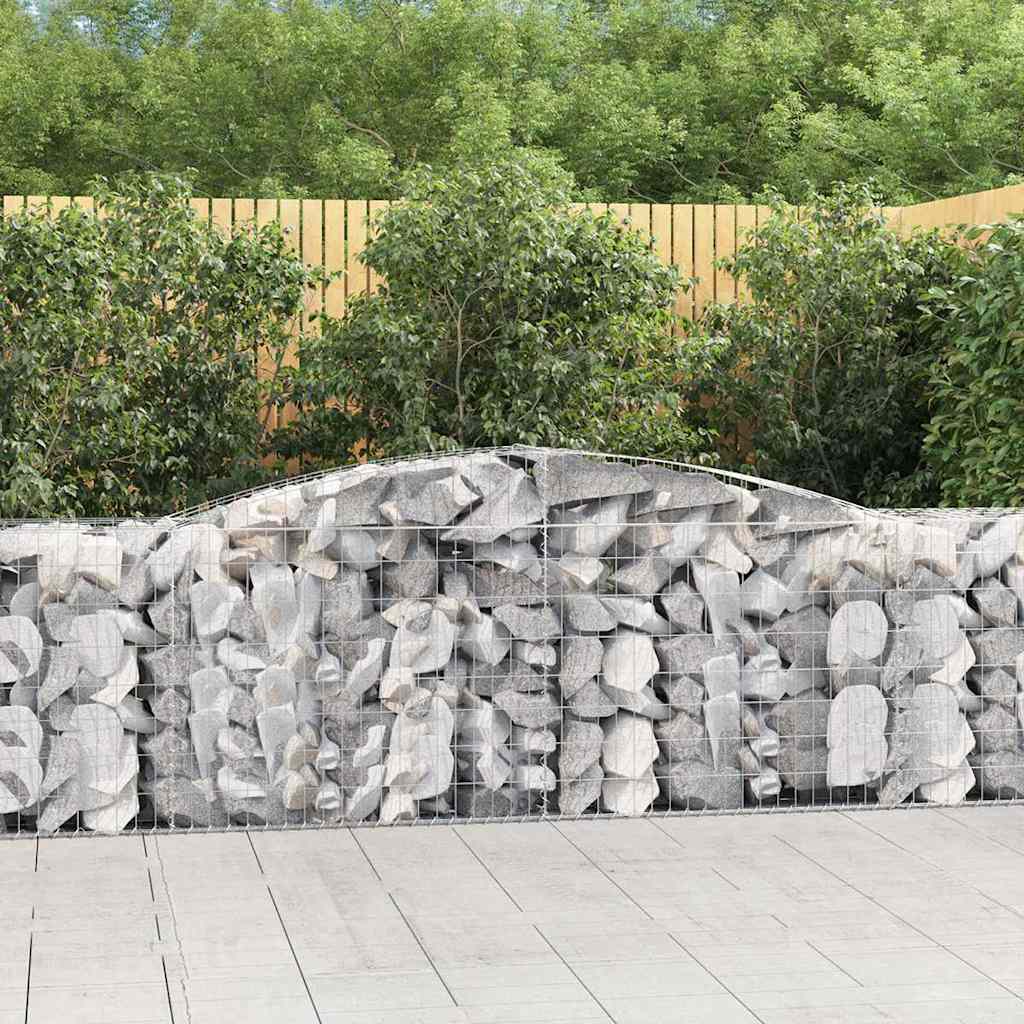 Arched Gabion Baskets 15 pcs 400x50x80/100 cm Galvanised Iron