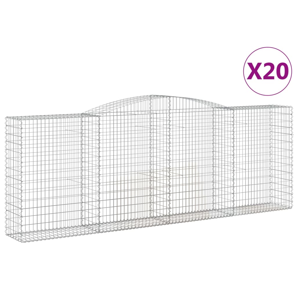 Arched Gabion Baskets 20 pcs 400x50x140/160 cm Galvanised Iron