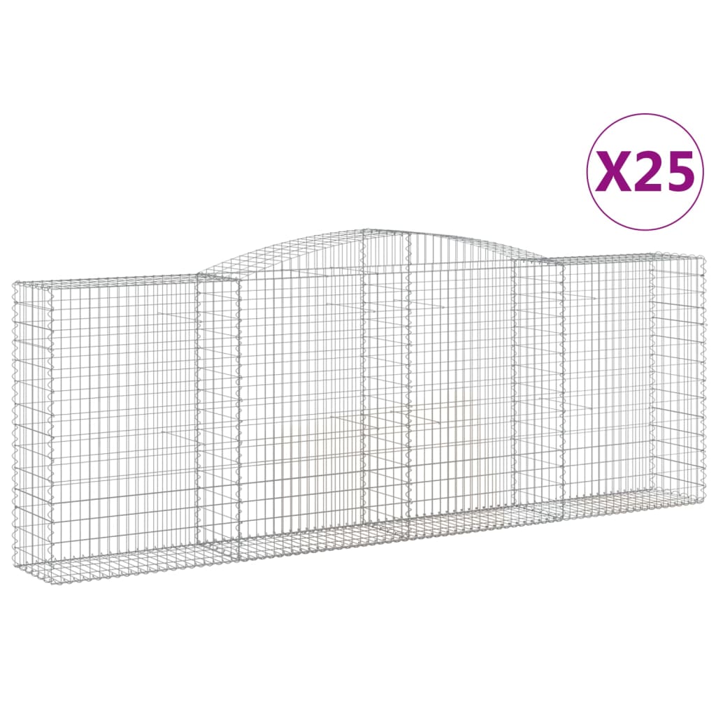 Arched Gabion Baskets 25 pcs 400x50x140/160 cm Galvanised Iron