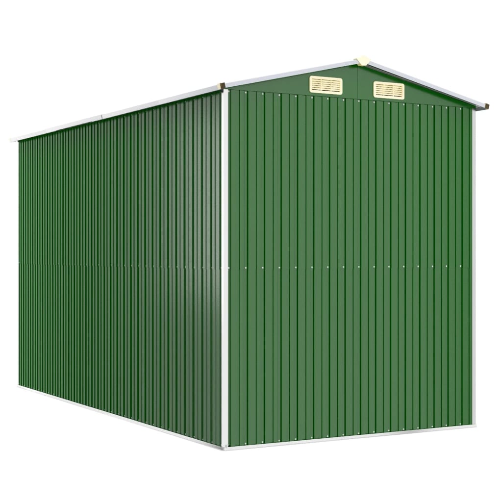 vidaXL Garden Shed Green 192x357x223 cm Galvanised Steel