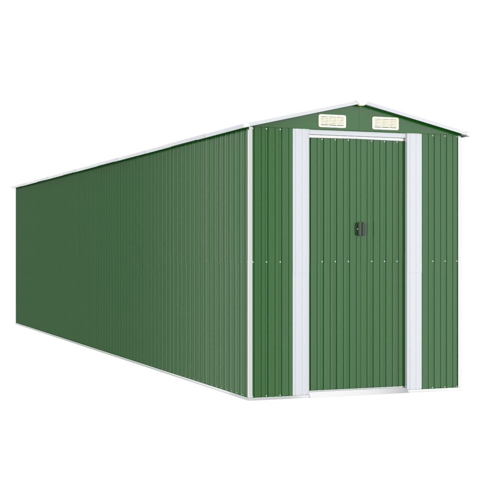 vidaXL Garden Shed Green 192x938x223 cm Galvanised Steel