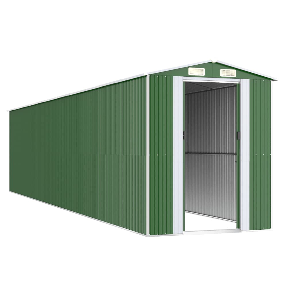 vidaXL Garden Shed Green 192x938x223 cm Galvanised Steel