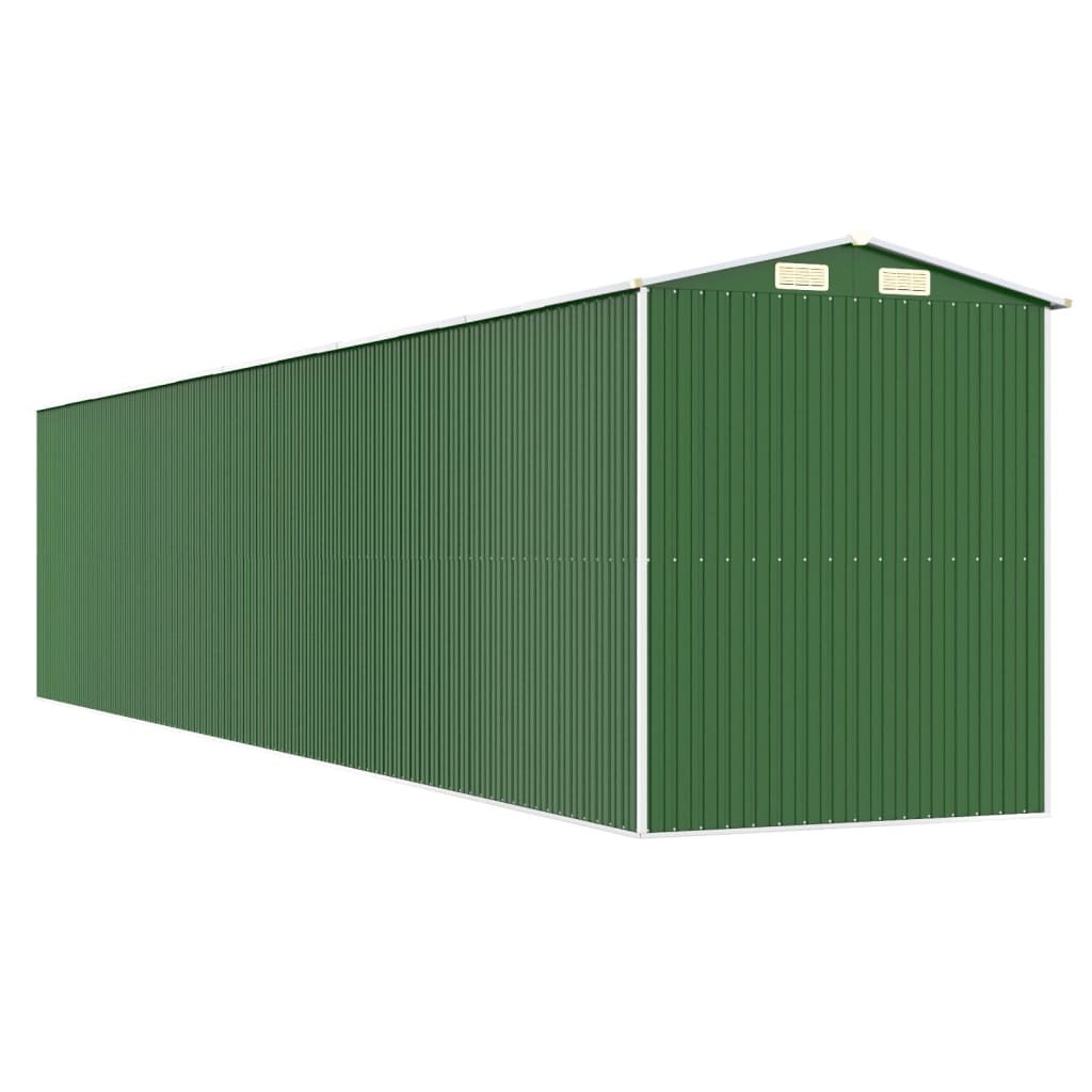 vidaXL Garden Shed Green 192x938x223 cm Galvanised Steel