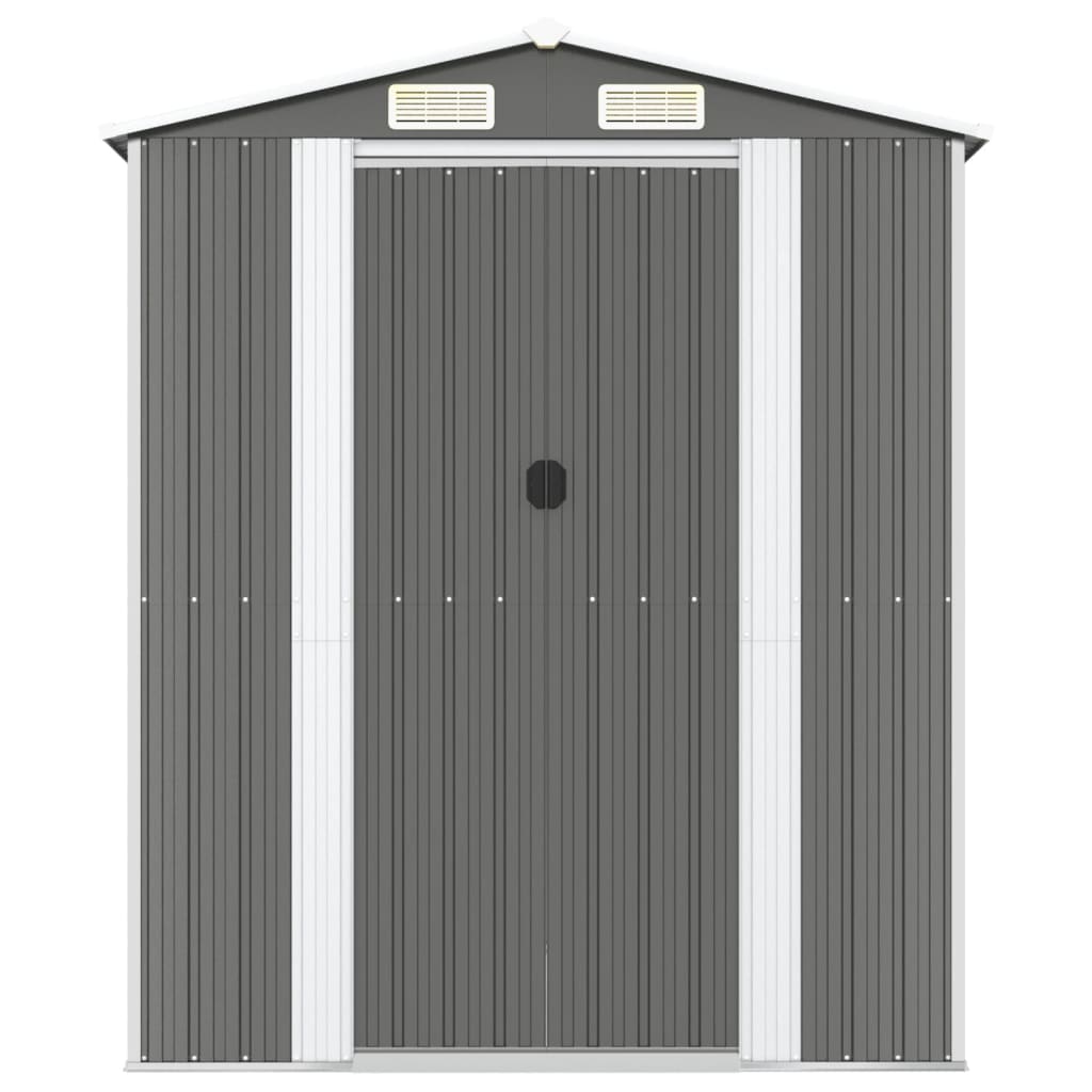 vidaXL Garden Shed Light Grey 192x274x223 cm Galvanised Steel