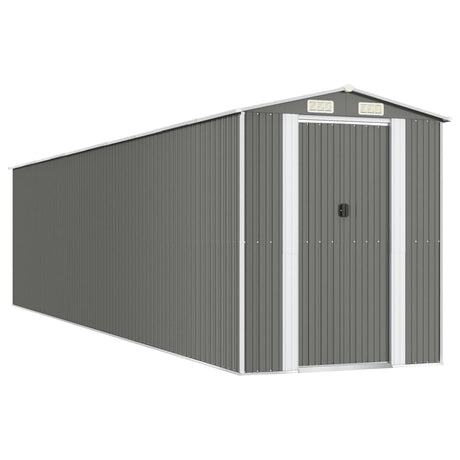 vidaXL Garden Shed Light Grey 192x855x223 cm Galvanised Steel