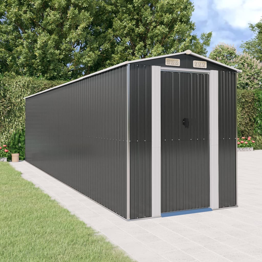 vidaXL Garden Shed Anthracite 192x772x223 cm Galvanised Steel