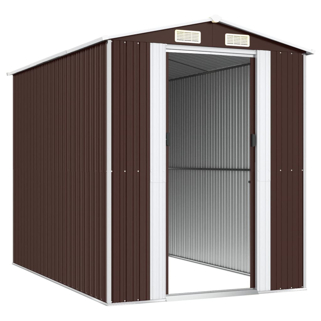 vidaXL Garden Shed Dark Brown 192x274x223 cm Galvanised Steel