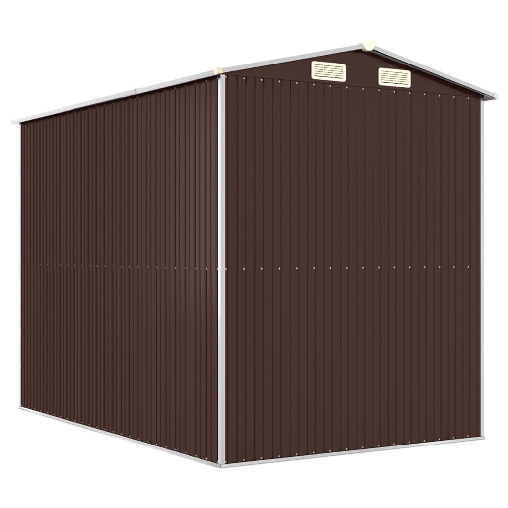 vidaXL Garden Shed Dark Brown 192x274x223 cm Galvanised Steel