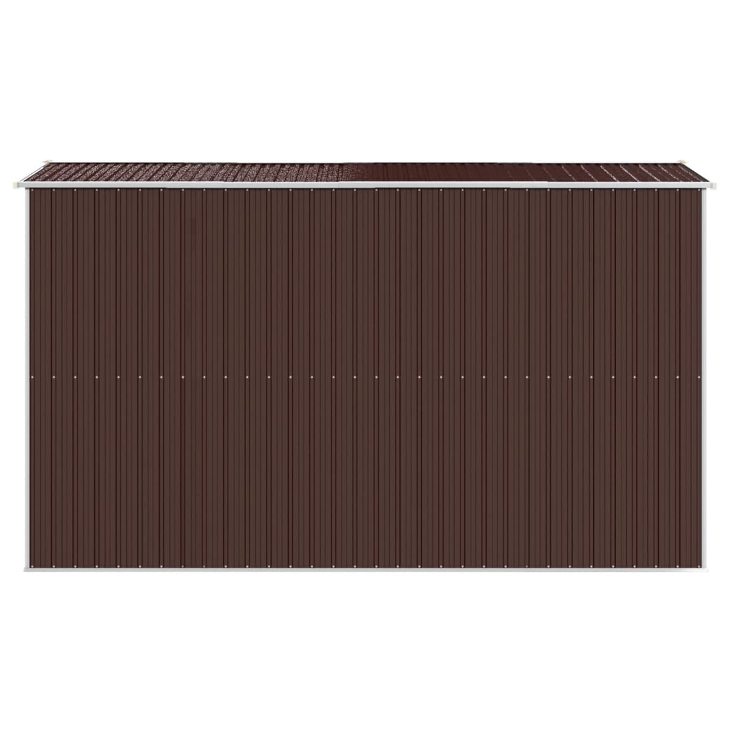 vidaXL Garden Shed Dark Brown 192x357x223 cm Galvanised Steel