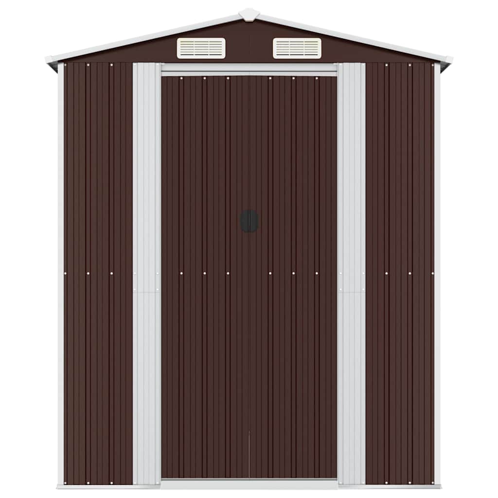 Garden Shed Dark Brown 192x440x223 cm Galvanised Steel