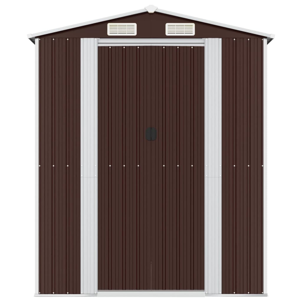 vidaXL Garden Shed Dark Brown 192x689x223 cm Galvanised Steel