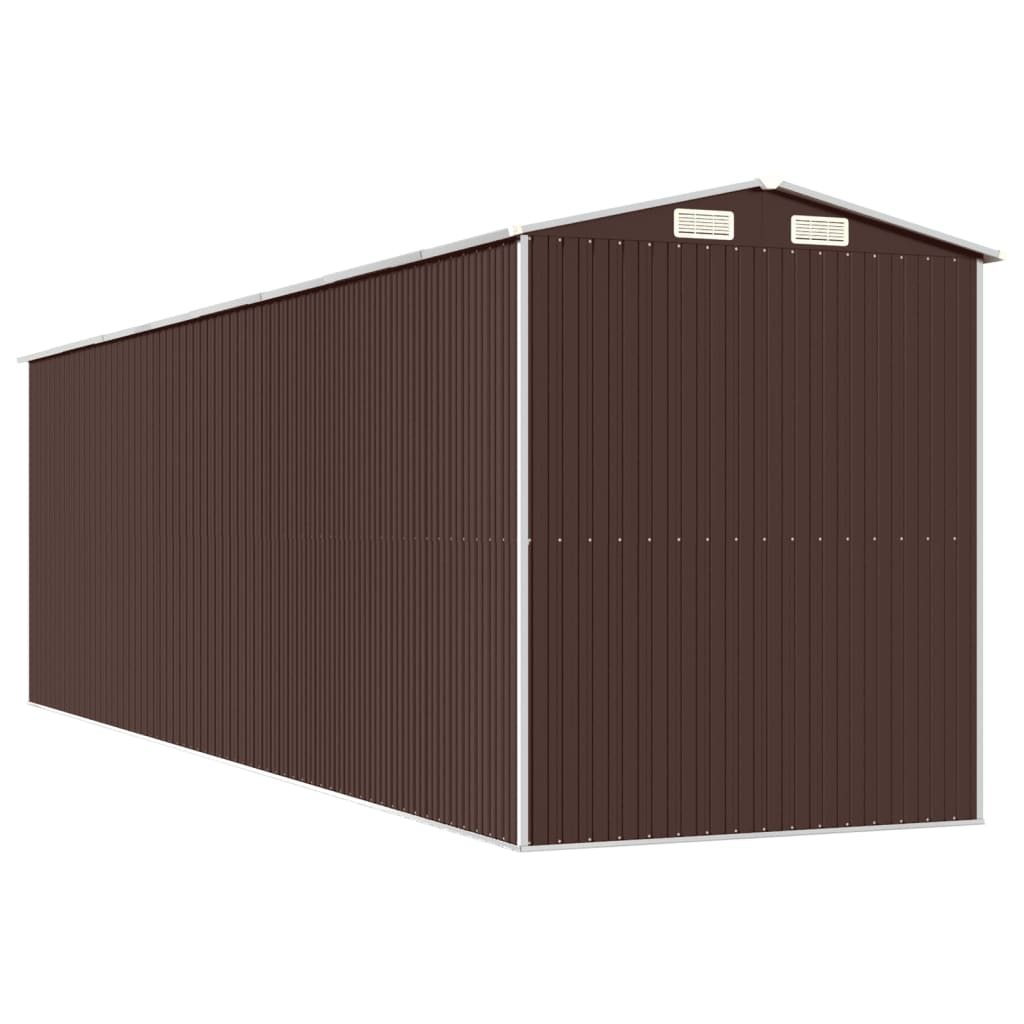 vidaXL Garden Shed Dark Brown 192x689x223 cm Galvanised Steel