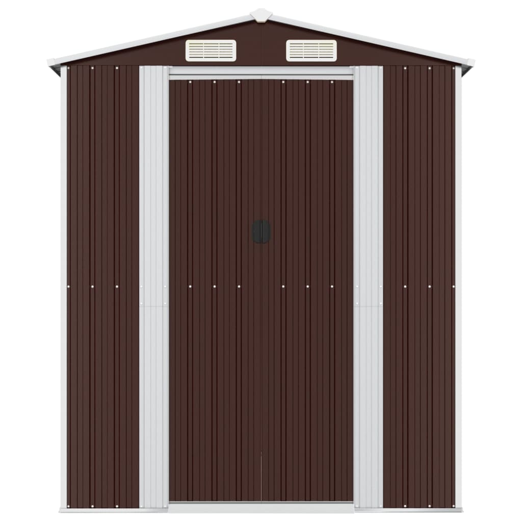 Garden Shed Dark Brown 192x938x223 cm Galvanised Steel
