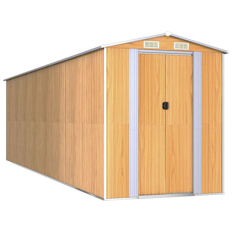 vidaXL Garden Shed Light Brown 192x689x223 cm Galvanised Steel