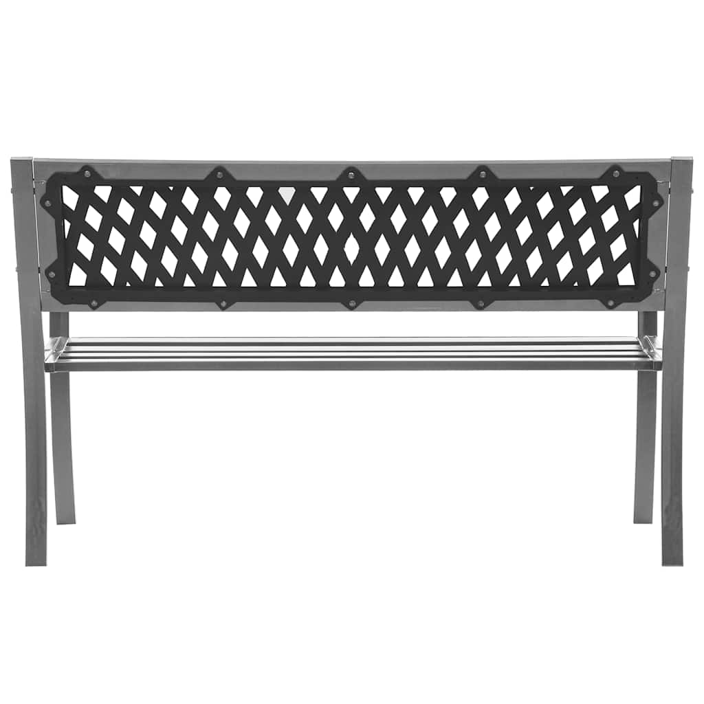 vidaXL Garden Bench Black 120 cm Steel