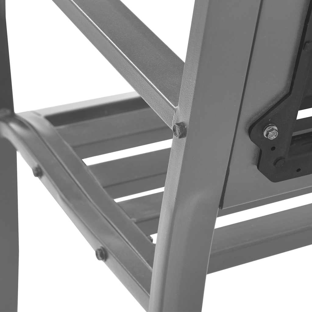 vidaXL Garden Bench Black 120 cm Steel