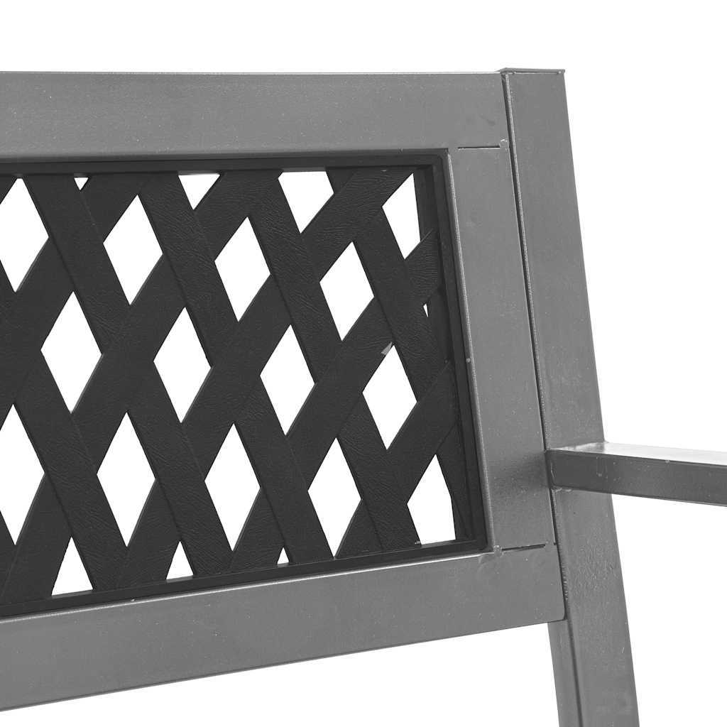 vidaXL Garden Bench Black 120 cm Steel