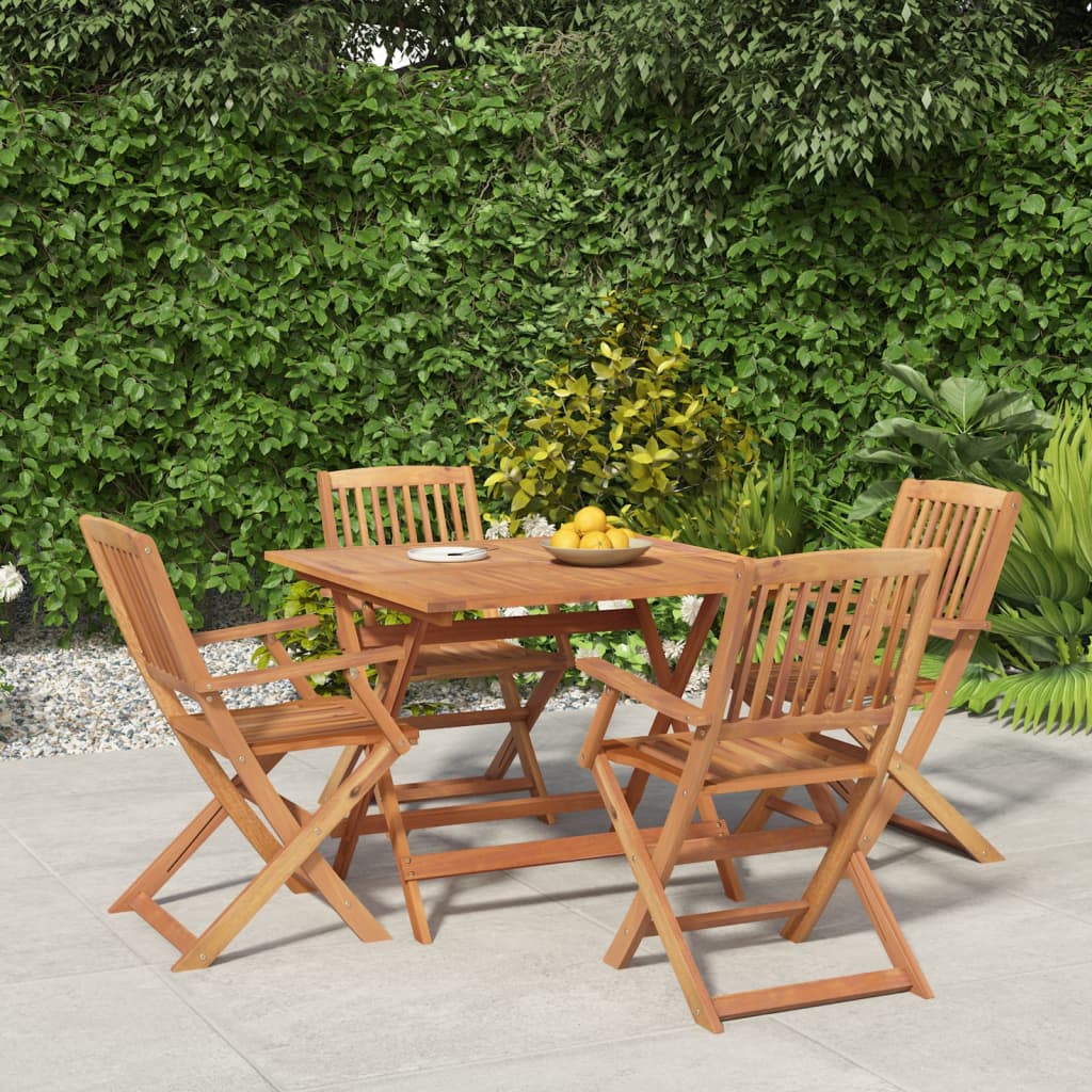 5 Piece Garden Dining Set Solid Wood Acacia