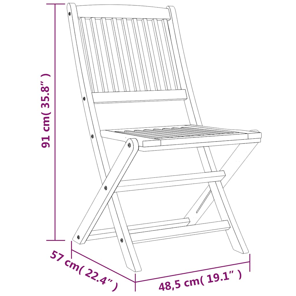 5 Piece Garden Dining Set Solid Wood Acacia