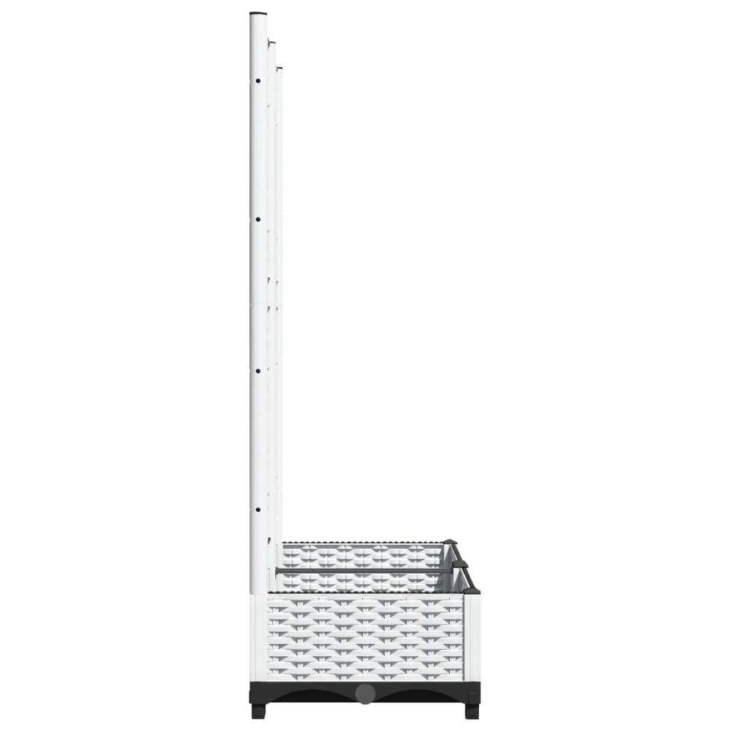 Garden Planter with Trellis White 80x40x121.5 cm PP