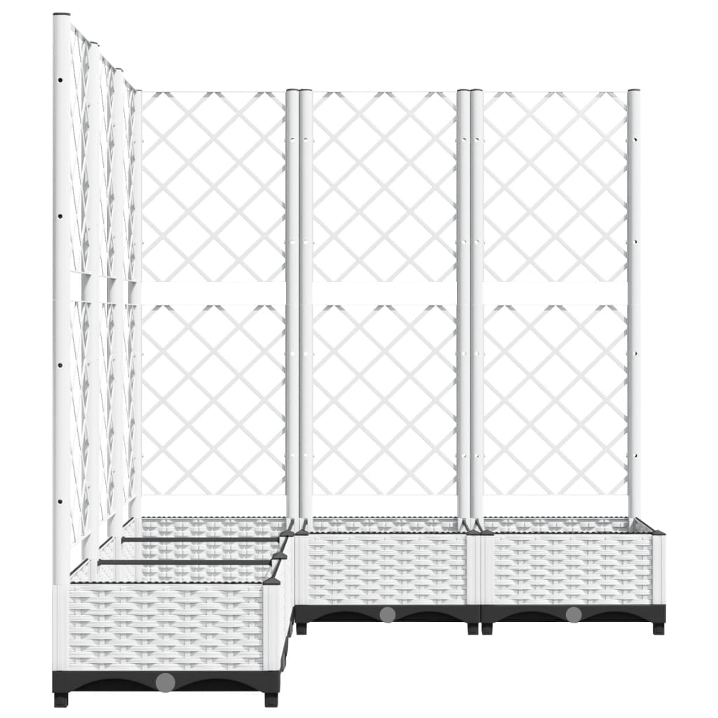 Garden Planter with Trellis White 120x120x121.5 cm PP
