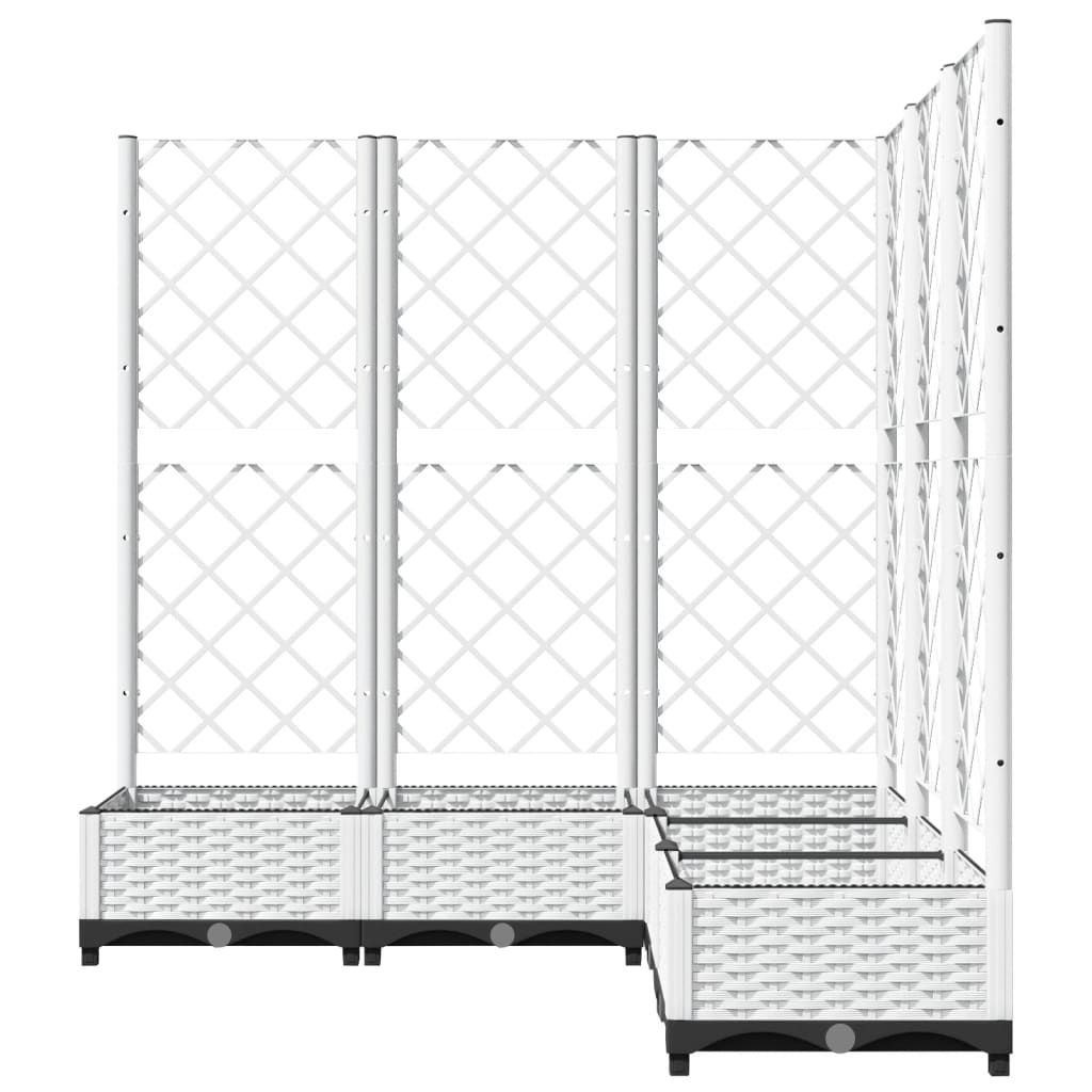 Garden Planter with Trellis White 120x120x121.5 cm PP