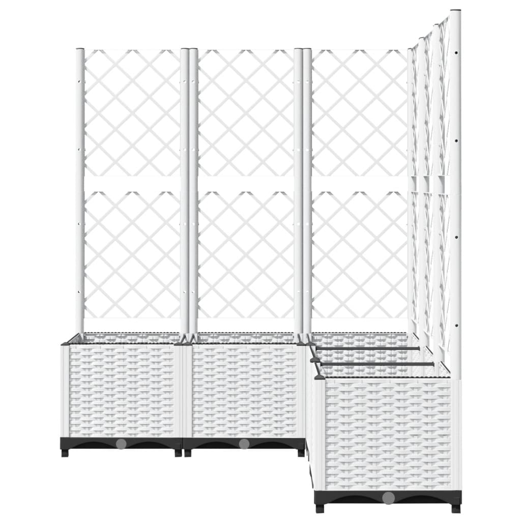 Garden Planter with Trellis White 120x120x136 cm PP