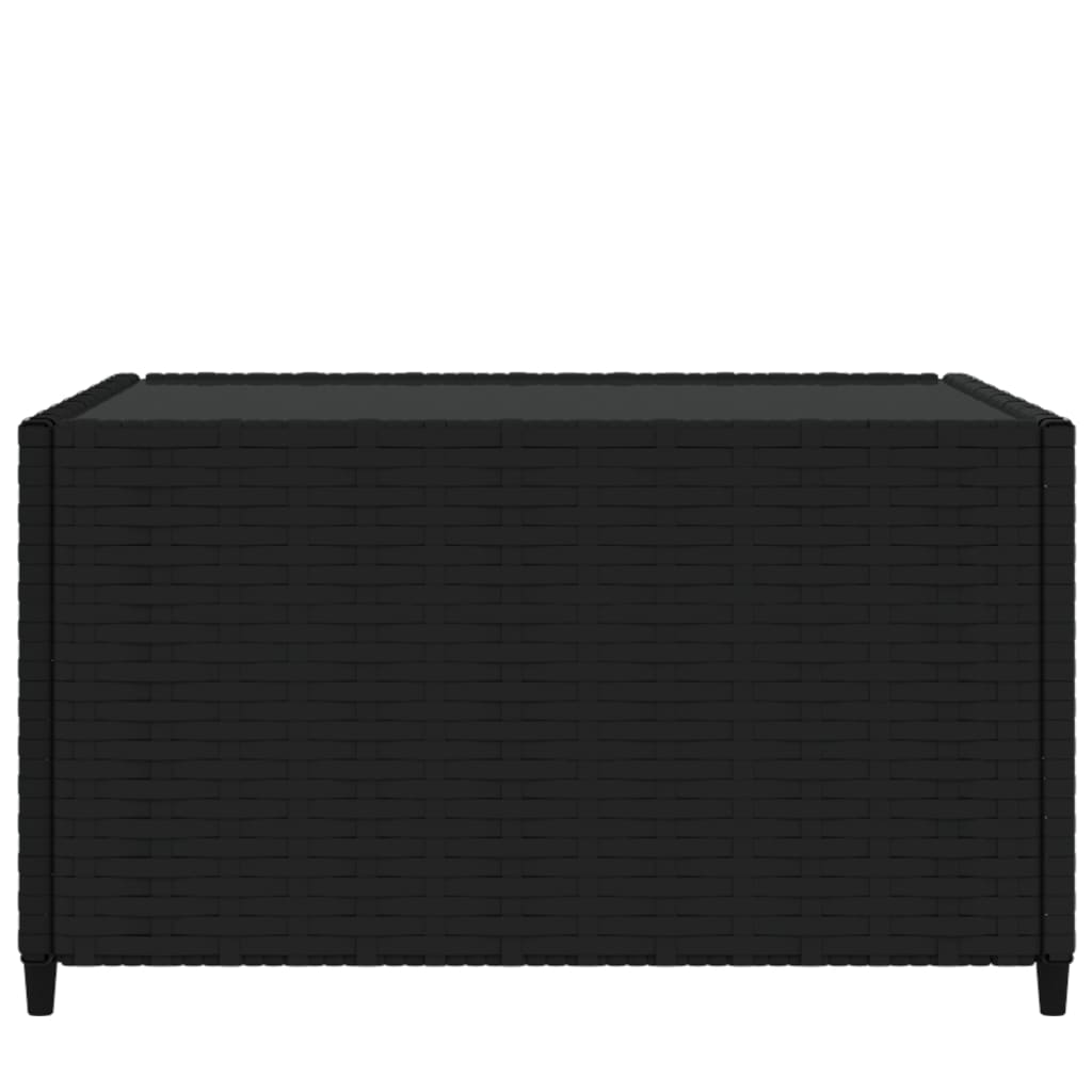 Square Garden Coffee Table Black 50x50x30 cm Poly Rattan