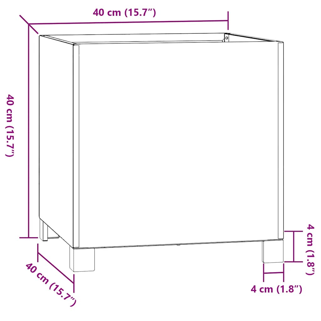 Planter with Legs Rusty 40x40x40 cm Corten Steel