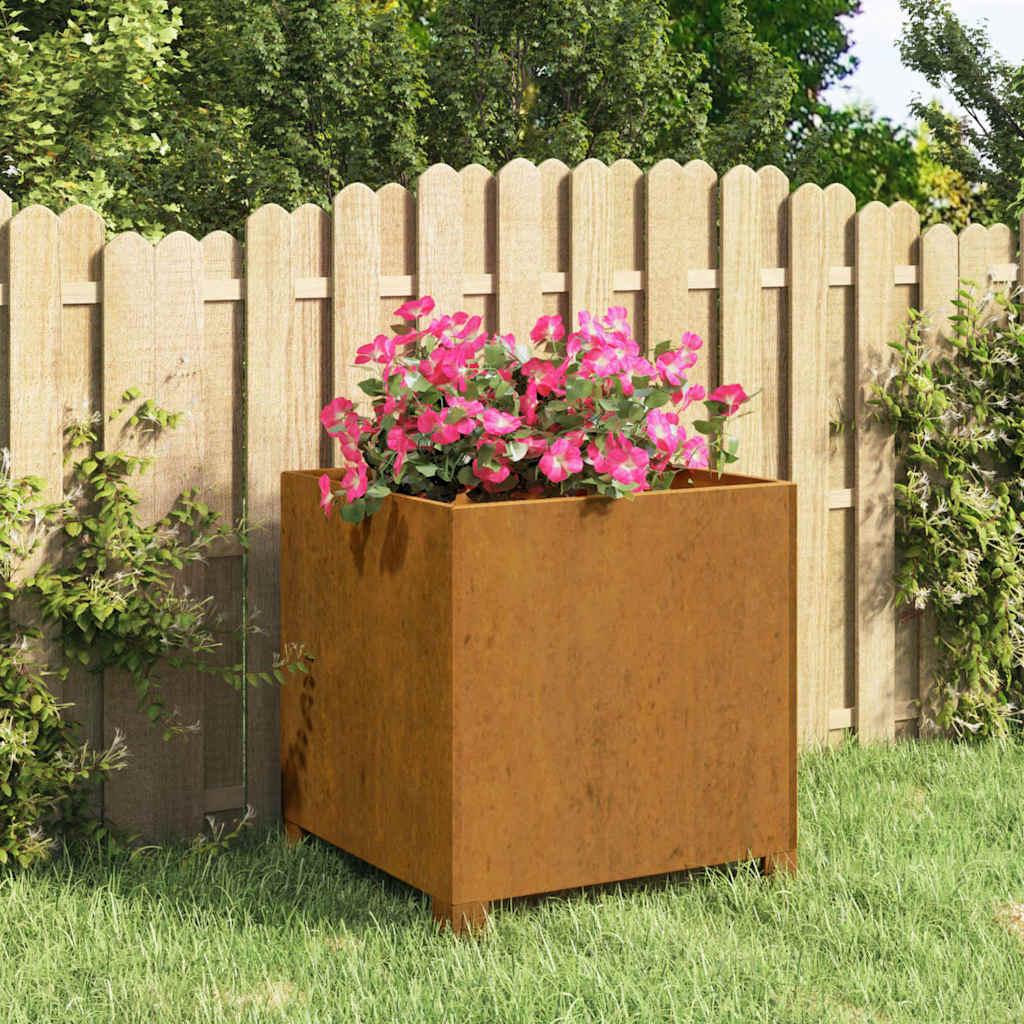 Planter with Legs Rusty 40x40x40 cm Corten Steel