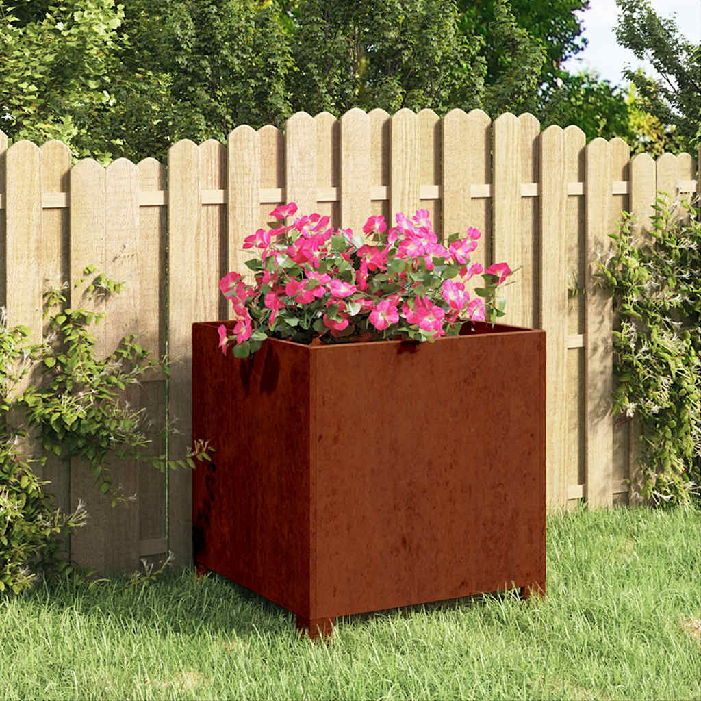 Planter with Legs Rusty 40x40x40 cm Corten Steel
