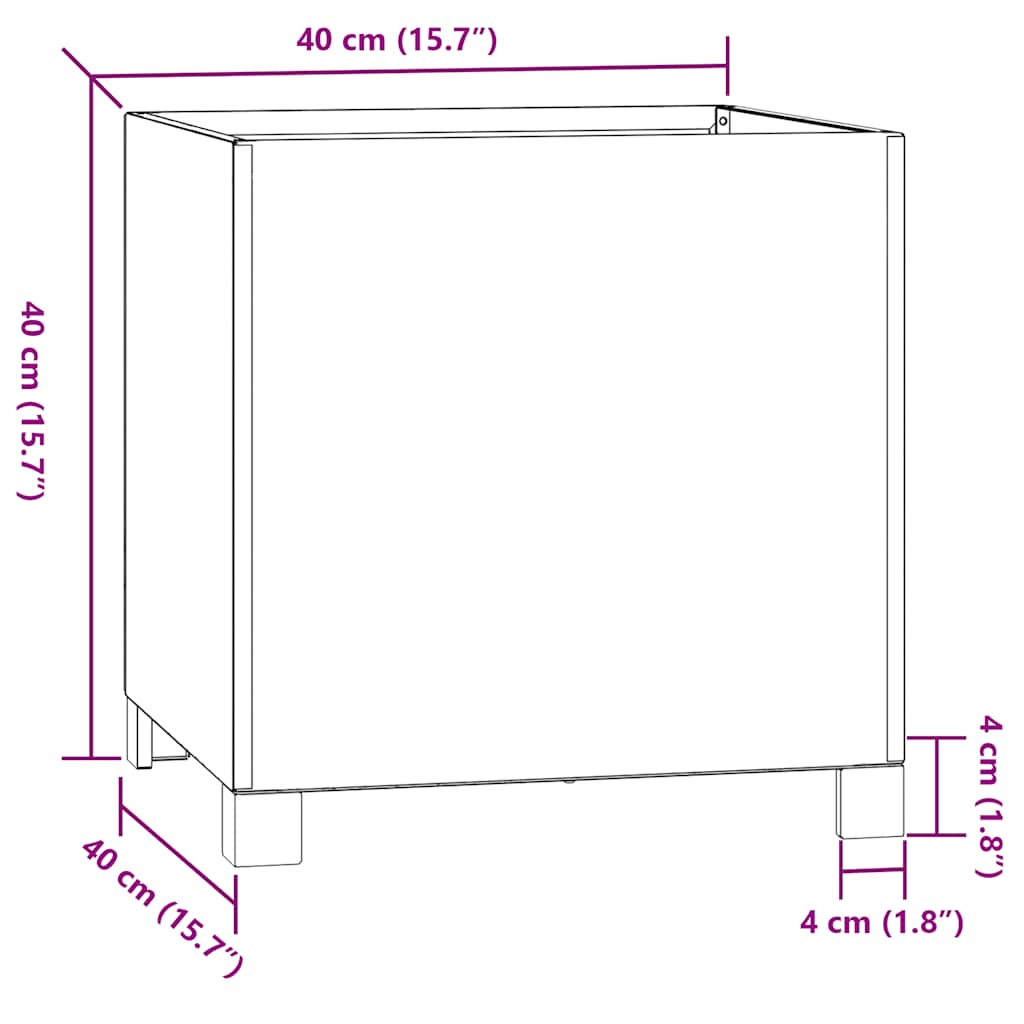 Planters with Legs 2 pcs Rusty 40x40x40 cm Corten Steel