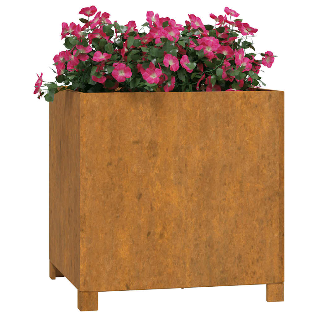 Planter with Legs Rusty 50x50x50 cm Corten Steel