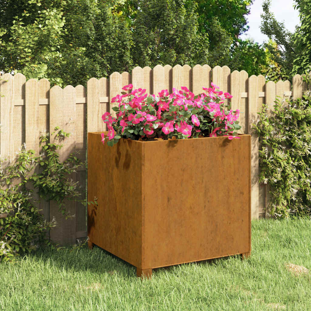 Planter with Legs Rusty 50x50x50 cm Corten Steel