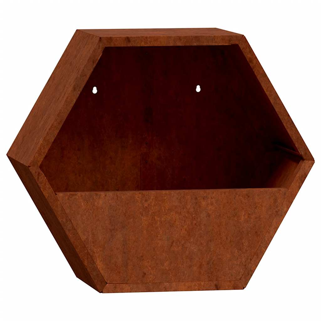 Wall Planters 2 pcs Rusty Corten Steel 30x10x25 cm