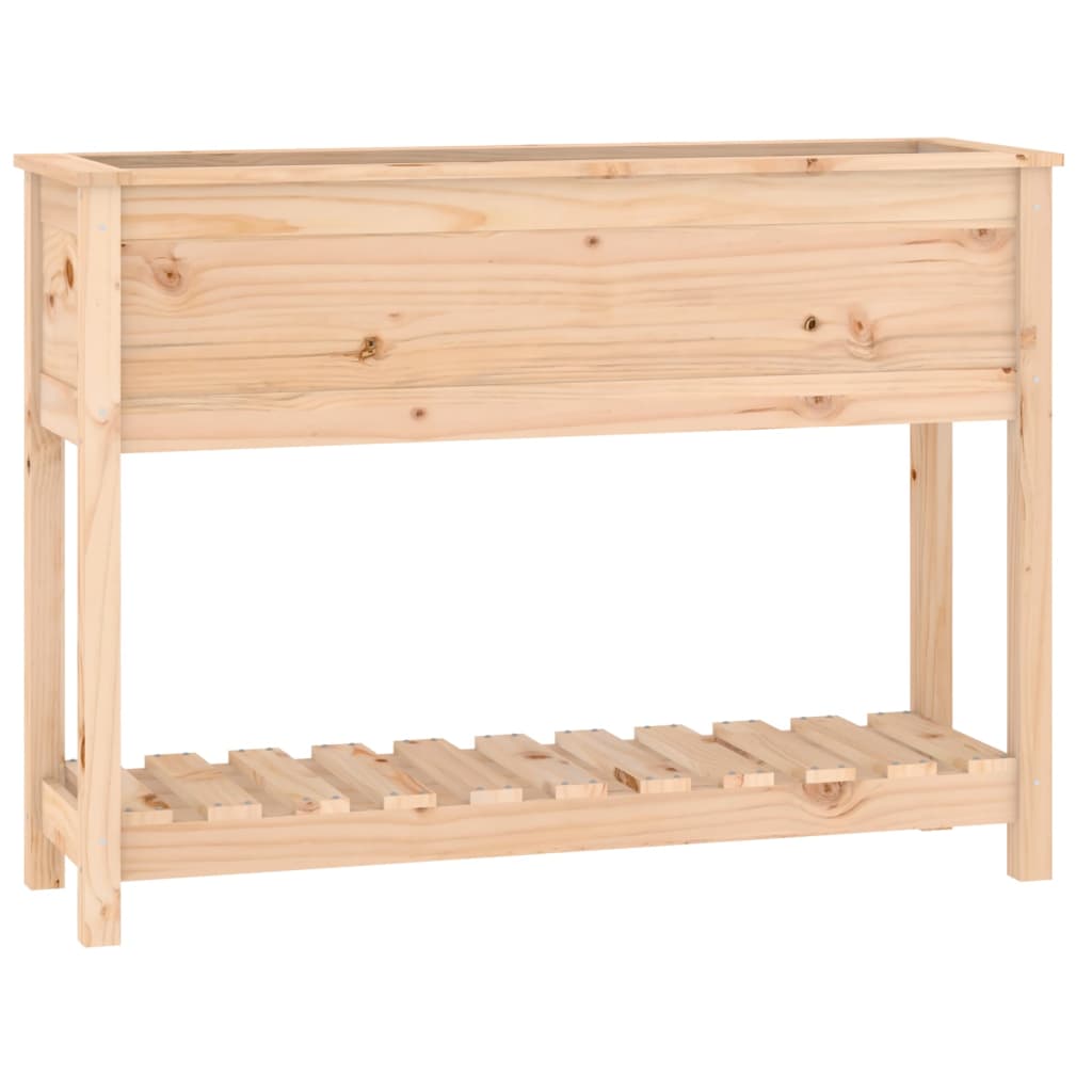 Planter with Shelf 111.5x34.5x81 cm Solid Wood Pine
