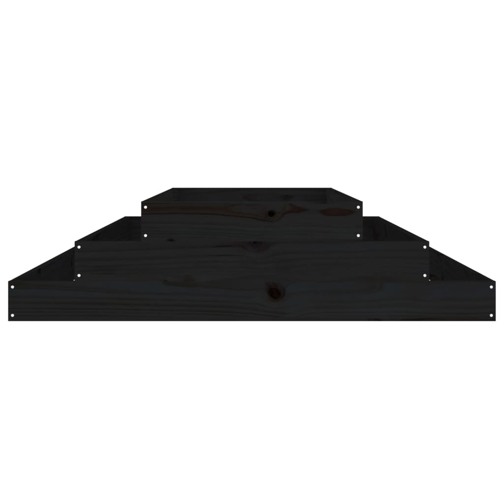 Planter Black 110x110x27 cm Solid Wood Pine