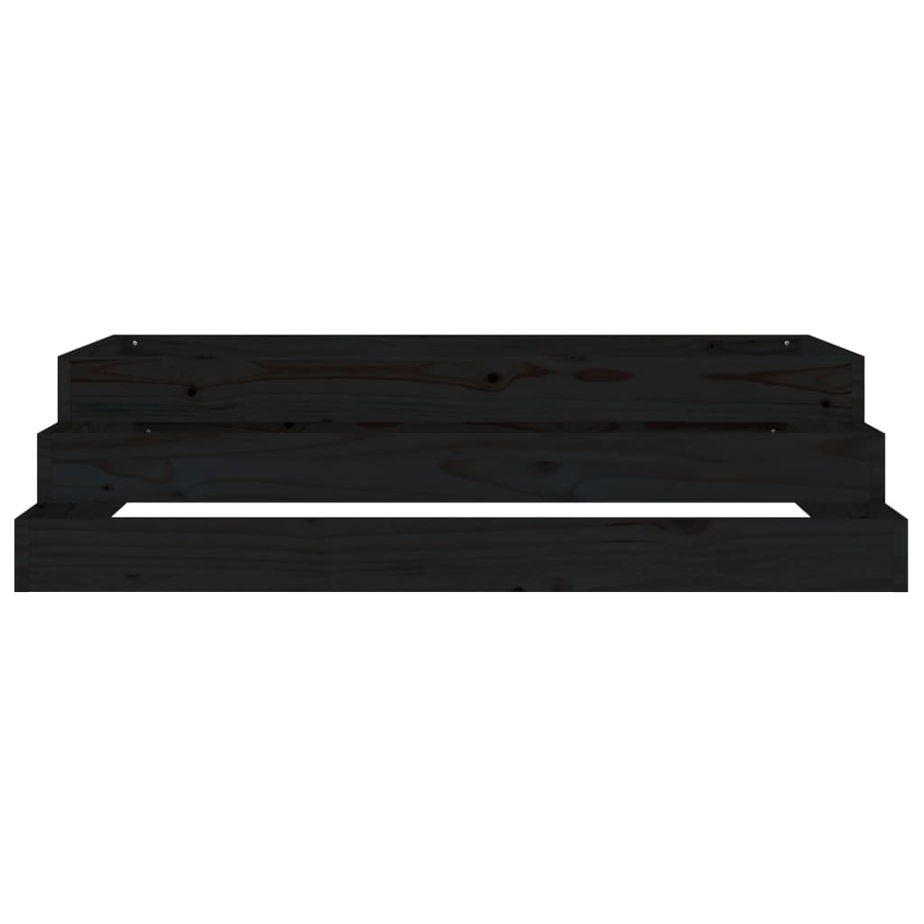 Planter Black 110x110x27 cm Solid Wood Pine
