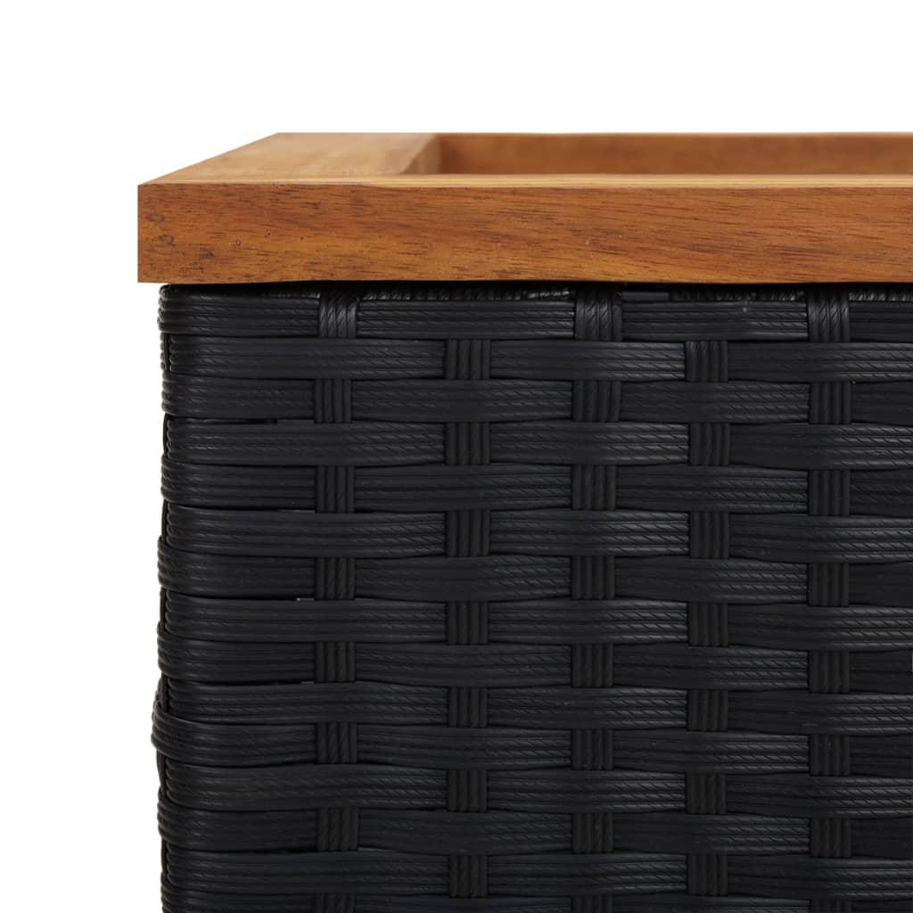 Planter Black 40x40x80 cm Poly Rattan
