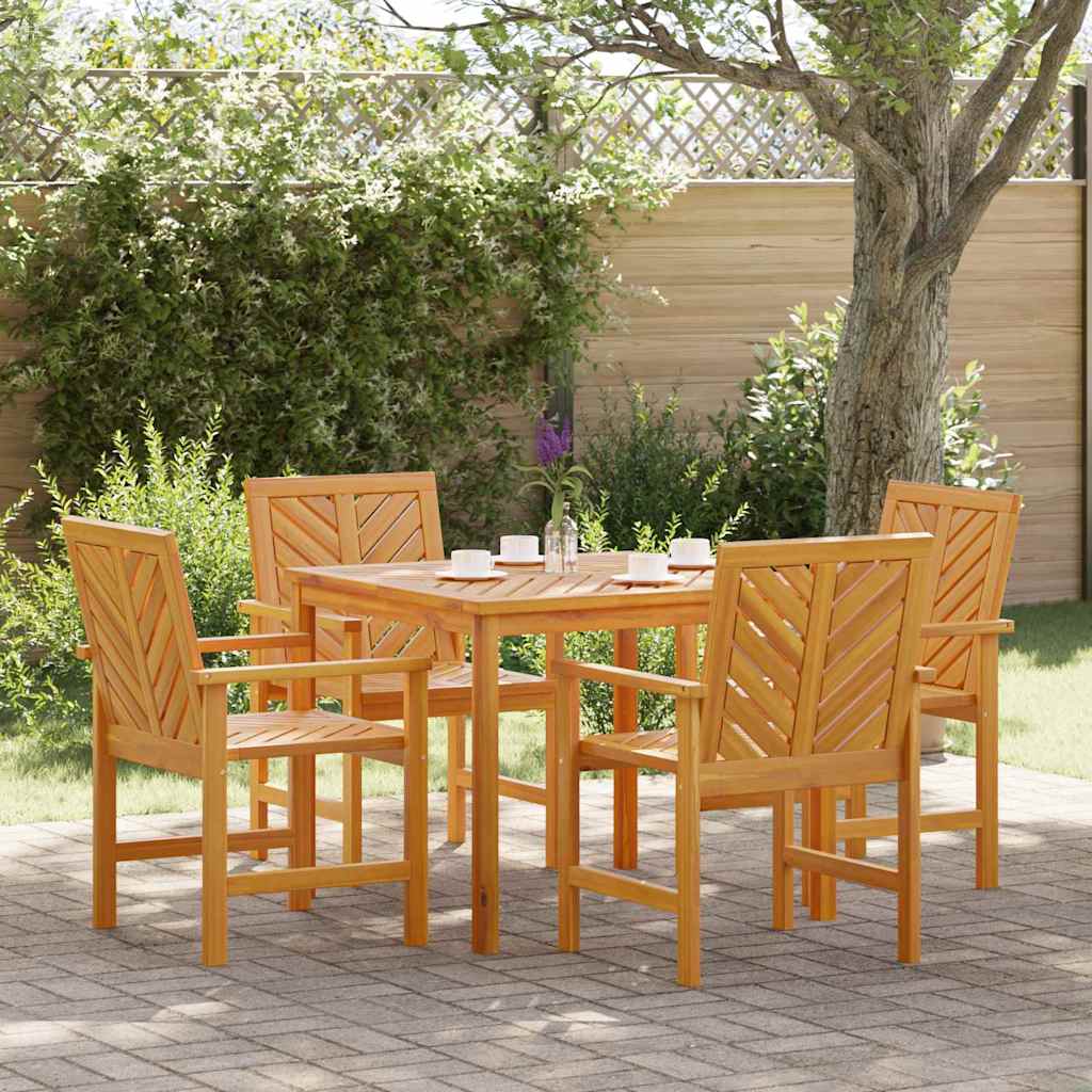 Garden Dining Set 5 pcs Brown 90 x 90 x 74 cm Solid acacia wood