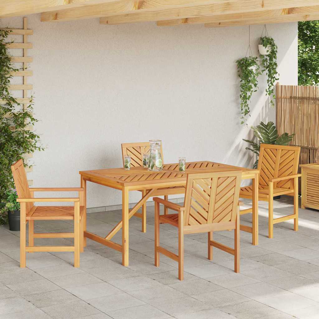 Garden Dining Set 5 pcs Brown 150 x 90 x 74 cm