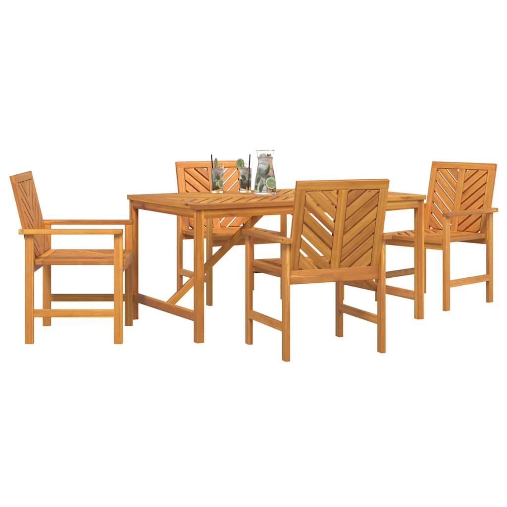 Garden Dining Set 5 pcs Brown 150 x 90 x 74 cm