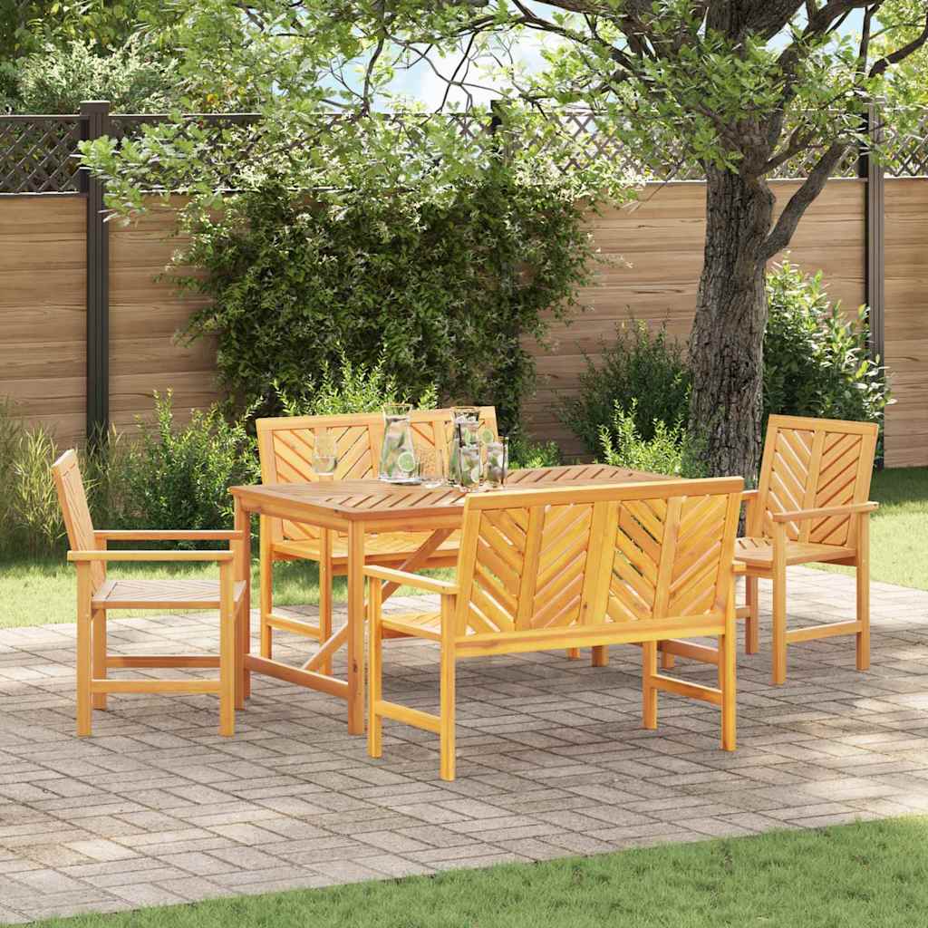 Garden Dining Set 5 pcs Brown 150 x 90 x 74 cm