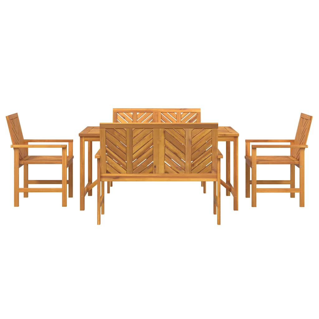 Garden Dining Set 5 pcs Brown 150 x 90 x 74 cm