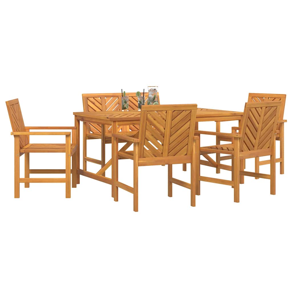 Garden Dining Set 6 pcs Brown 150 x 90 x 74 cm