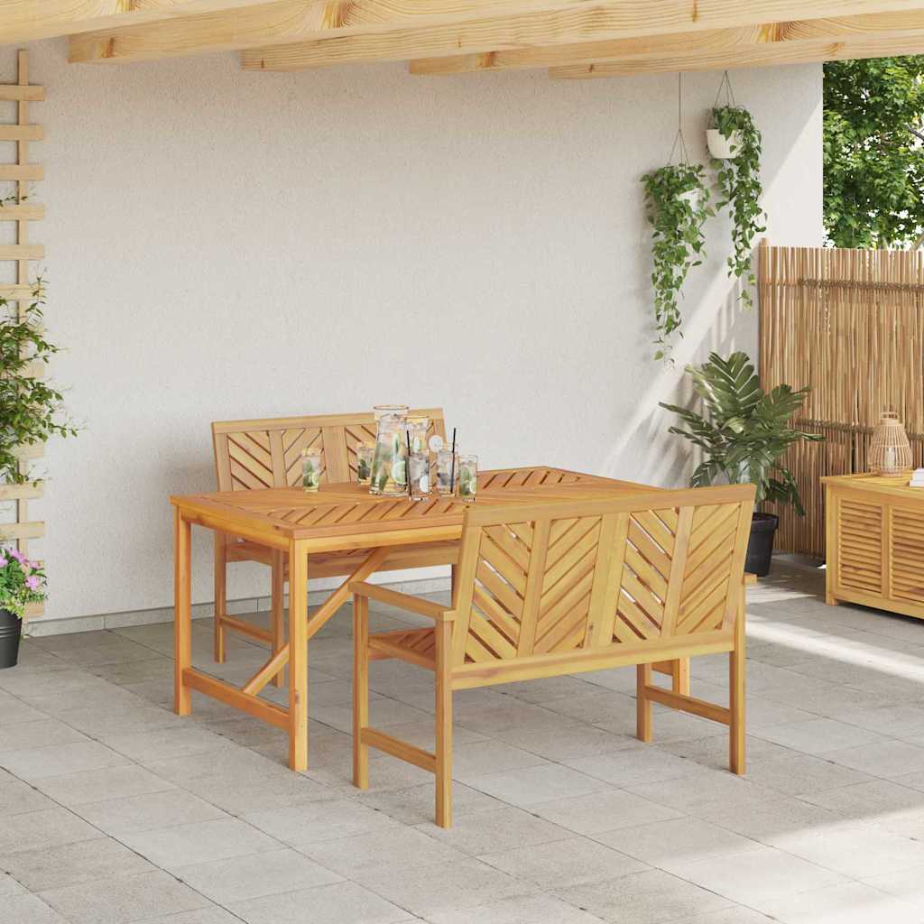 Garden Dining Set 3 pcs Brown Solid Acacia Wood
