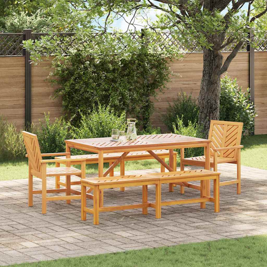 Garden Dining Set 5 pcs Brown 150 x 90 x 74 cm
